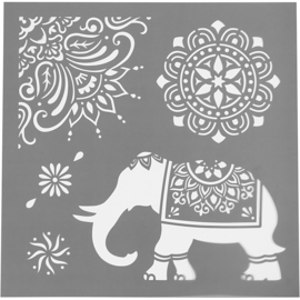 Olifant en mandala Sjabloon