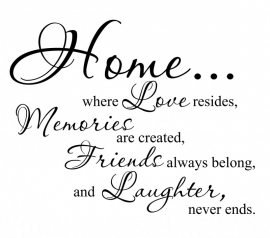 Muurtekst Home, Love, Memories..