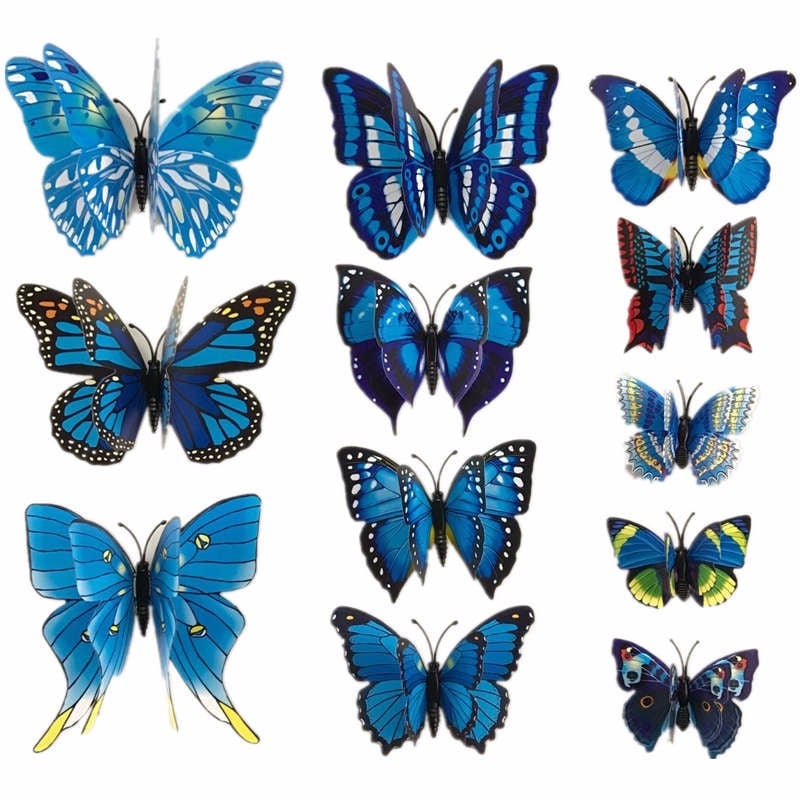 3D Vlinders assorti Blauw