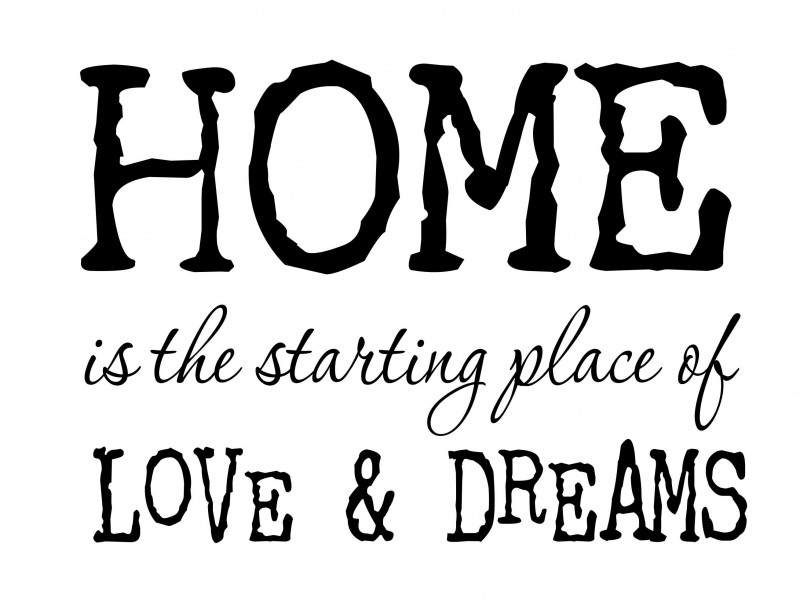 Muursticker Home, Love, Dreams