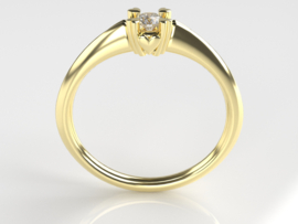 14 krt Gouden ring met briljant 0.10 crt