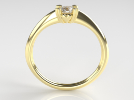 14 krt Gouden ring met briljant 0.20 crt