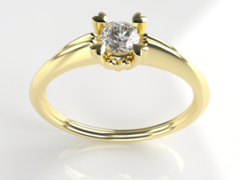 14 krt Gouden ring met briljant 0.15 crt