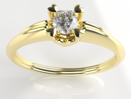 14 krt Gouden ring met briljant 0.20 crt