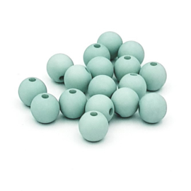 50 stuks Acryl kralen mat Bleached aqua blauw 8mm.