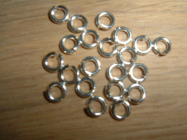 50 stuks (RVS) Stainless steel onderdelen buigringen 4mm Antiek zilver