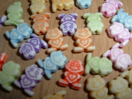 Leuke pastelkleurige mix van kleine kikkertjes