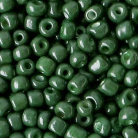 Glaskralen Rocailles 4mm Donker diep groen 20 gram