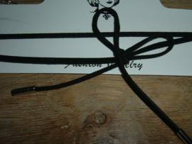 Mooie zwarte veter choker ketting met strik
