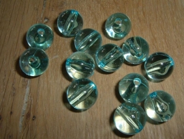 10 Ronde acrylkralen in transparant lichtaquamarijn 12 mm.