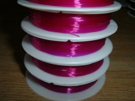 Elastisch nylondraad fuchsia 0.6 mm.