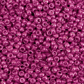 Glaskralen Rocailles 2mm Metallic shine cerise pink 10 gram