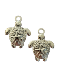 Bedel/hanger schildpad goud (rvs)  17x22mm (per stuk)