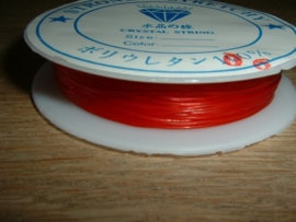 Elastisch nylondraad rood 0.6 mm.