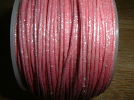 Waxkoord in een mooie roze metallic kleur 0.5 mm.