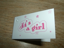 Mini kaartjes "It's a girl"