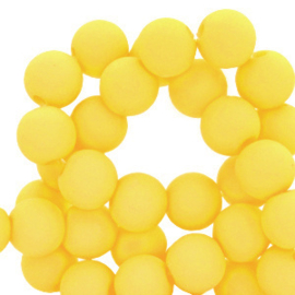 60 stuks Acryl kralen Blazing yellow mat 6mm