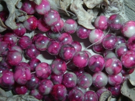 25 Stuks mooie gemêleerde fuchsia/paarse glaskralen 10 mm.
