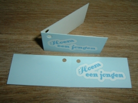 Mini kaartjes "Hoera een jongen"