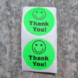 10 stuks Sticker ´Thank you` neon groen