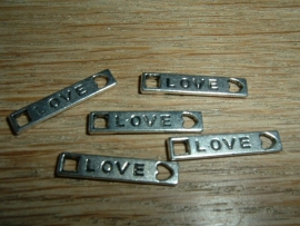 Metalen zilverkleurige tussenzetsels "LOVE"