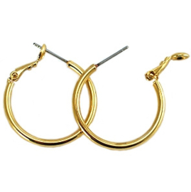 DQ metaal creolen 25mm Gold (per paar)