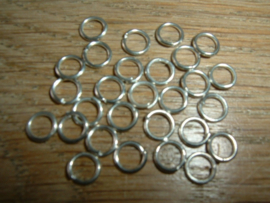 50 Stuks (RVS) Stainless steel onderdelen buigringen 4mm Antiek zilver