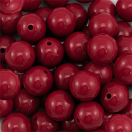 Grote ronde acryl kralen 16 mm  shiny wine red (per stuk)