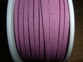 Mooie oud roze imitatie suede veters