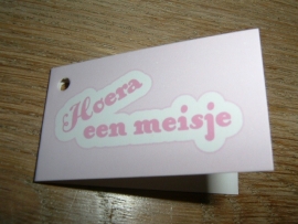 Mini kaartjes "Hoera een meisje"