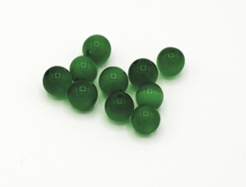 10 stuks groene cateye kralen 8 mm.