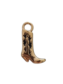 Bedel/hanger cowboy laars goud/zwart 23x21 mm (per stuk)