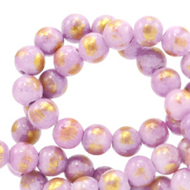 6 mm natuursteen kralen Lilac gold