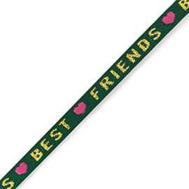 Lint met tekst "best friends" Green-gold-pink