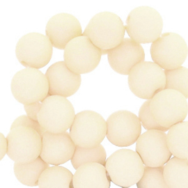 50 stuks Acryl kralen mat Papyrus white beige 8mm.