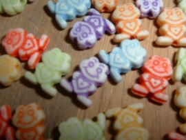 Leuke pastelkleurige mix van kleine kikkertjes