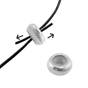 Roestvrij stalen (RVS) Stainless steel onderdelen smart bead stopper met motief Silver