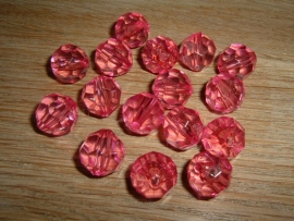 10 Mooie facetkralen in transparant roze 12 mm