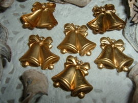 Leuke goudkleurige kerstklokjes