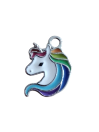 Bedel unicorn blauw zilver 1.7x 1.4 mm