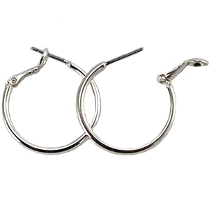 Onderdelen DQ metaal creolen 20mm Zilver (per paar)