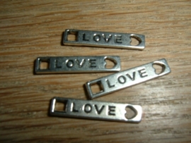 Metalen zilverkleurige tussenzetsels "LOVE"