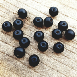 50 stuks Houten kralen 8 mm zwart