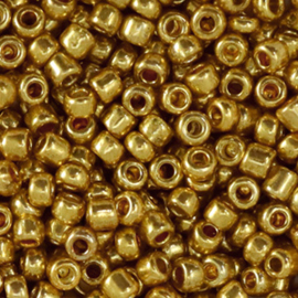 Glaskralen Rocailles 3 mm Metalic shine gold 10 gram