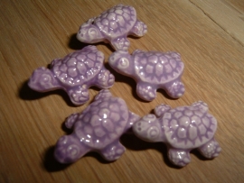 Mooie paarse keramieke schildpadjes