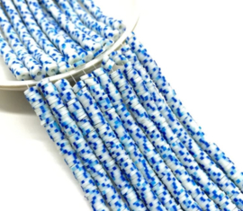 Katsuki kralen 5 mm  blauw/wit per streng (fluoriserend)
