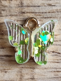 Bedel vlinder groen confetti (goud)