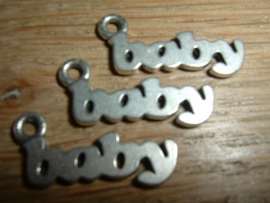 Mooie antique zilverkleurige metalen hangertjes "baby"