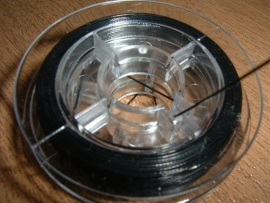 Gecoat staaldraad 0.45 mm. in de kleur zwart