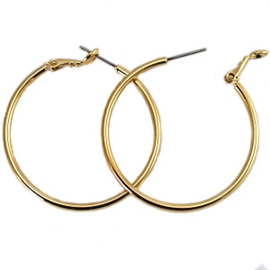 DQ metaal creolen 30mm Gold (per paar)